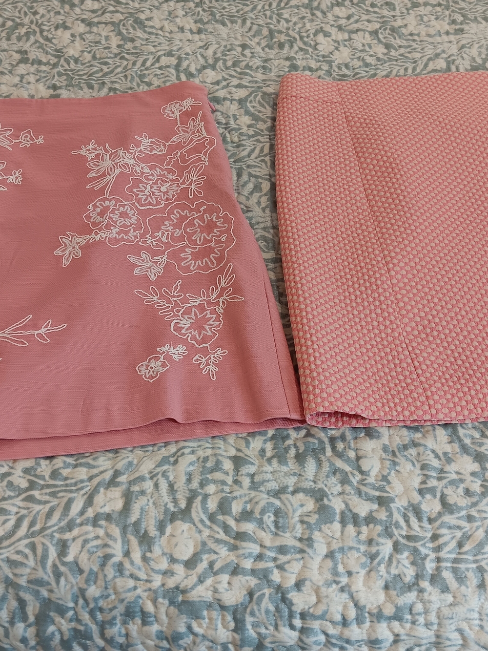 2 LOFT Pink Textured Skirts One Is Size 10 One Is Size 12